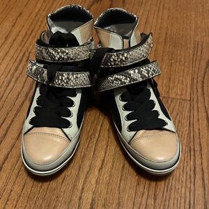 Maje Sneakers with Snakeskin and Black Accents